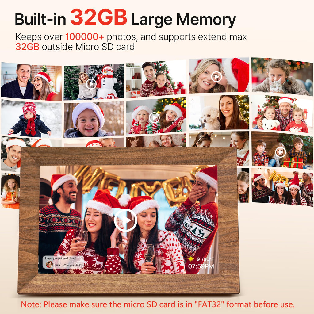 Uhale 10.1" Digital Photo Frame 32GB Storage WiFi Electronic Picture Frames