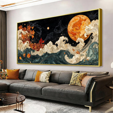 Large Wall Art Gold Framed Wall Art Prints Boho Abstract Colorful Canvas Art Wall Decor Painting Pictures Abstract