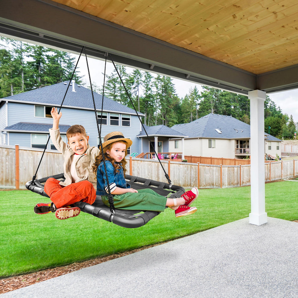 Platform Swing for Kids, 40 x 30 Inch Rectangular Outdoor Seat