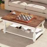 Farmhouse Coffee Table with Storage, Mid Century Coffee Tables