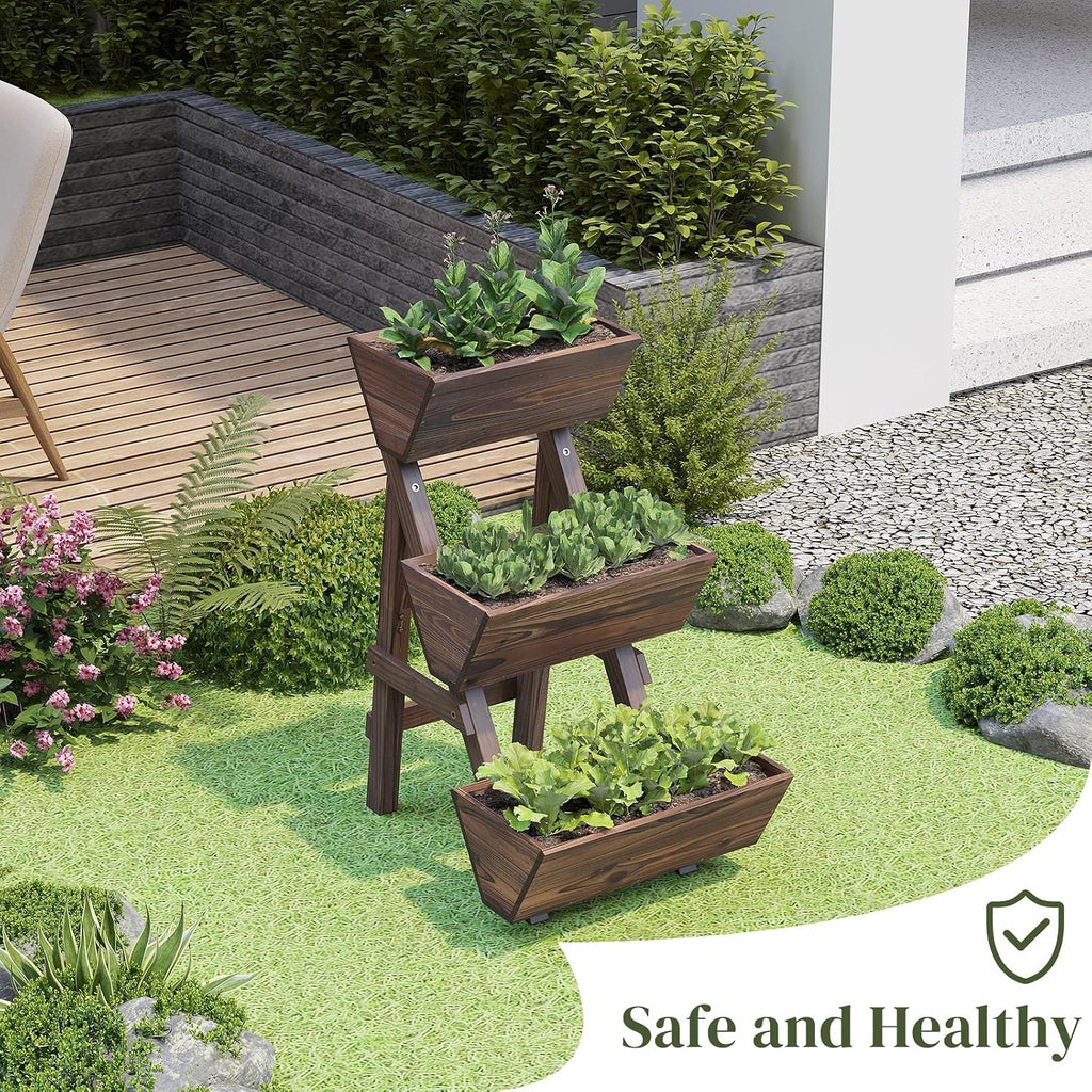 Wooden Vertical Raised Garden Bed, Tiered Planter Box, Garden Planter Stand