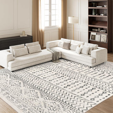 9x12 Area Rugs, Large Washable Area Rug, Ivory