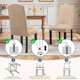 Upholstered Dining Chairs Set of 2, Modern Kitchen Chairs with Nailhead Trims and Solid Wood Legs for Dining Room