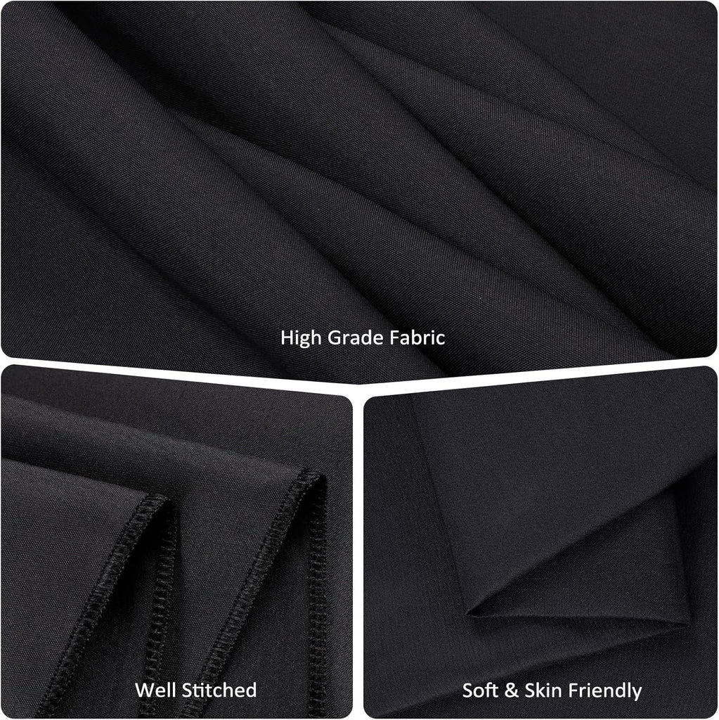 8 Packs Black Tablecloths 60x126 Inch Rectangular Table Cloths for 8 Foot Rectangle Tables, Wrinkle 