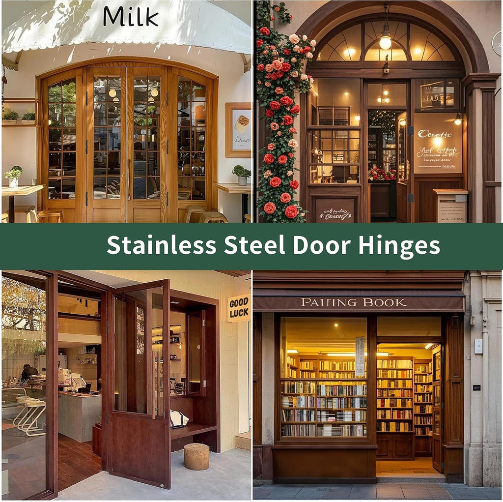 304 Stainless Steel 3 1/2 Inch Hinges 5/8 Radius Corners 3.5'' Ball Bearing Matte Black Door Hinges Exterior Door-3
