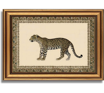 Gold Framed Leopard Cheetah Wall Art, Vintage Safari Wildlife Animal Canvas Prints, Aesthetic Wall Decor Posters