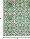 Patio Country Danica Transitional Geometric Indoor/Outdoor Area Rug, Green/Beige, 5'2"x7'2"