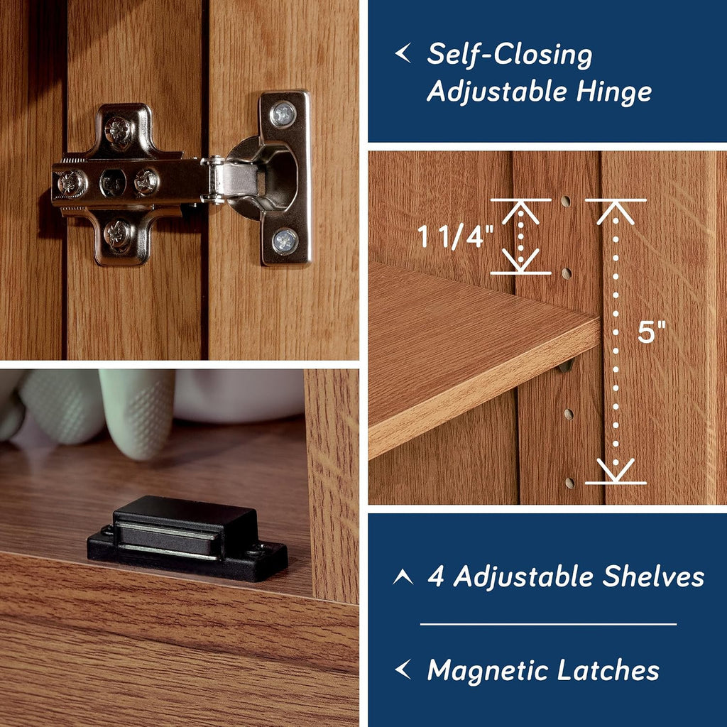 Select Storage Cabinet, Pantry Cabinet Kitchen Storage with Adjustable Shelves, Bathroom Storage Cabinet, in Highland