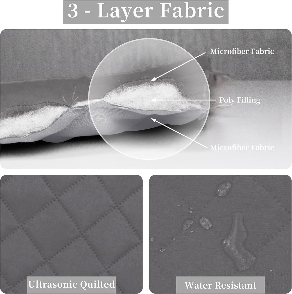 Reversible Quilt Set with 1 Quilt and 2 Pillow Shams, Soft Bed Quilt Cover, Lightweight Microfiber