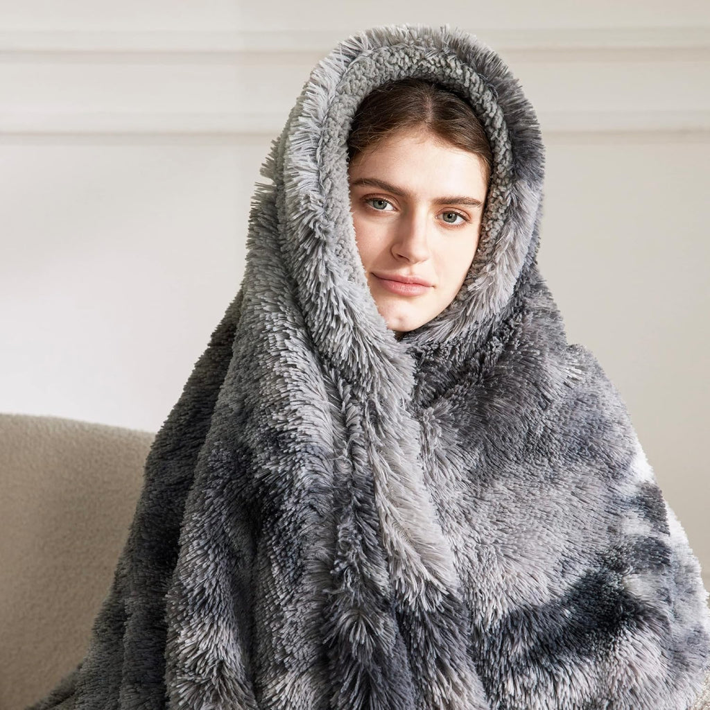 GentleSoft Fluffy Fuzzy Faux Fur Throw Blanket, Soft Fleece Cozy Gifts for Women, Plush Bed Blanket Room Decor for