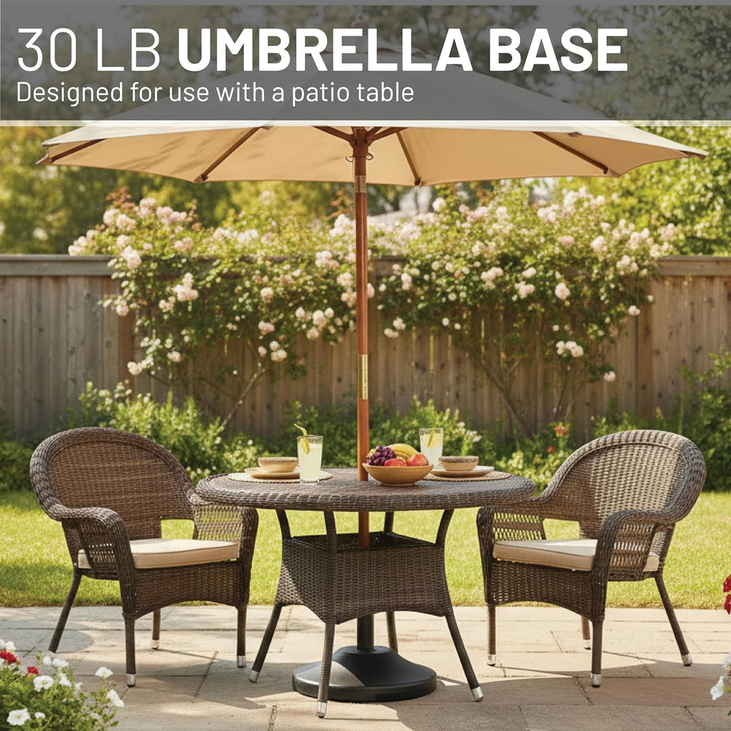 Fillable Round Umbrella Base - for Use with Patio Table - Heavy Duty Base- Made in the USA