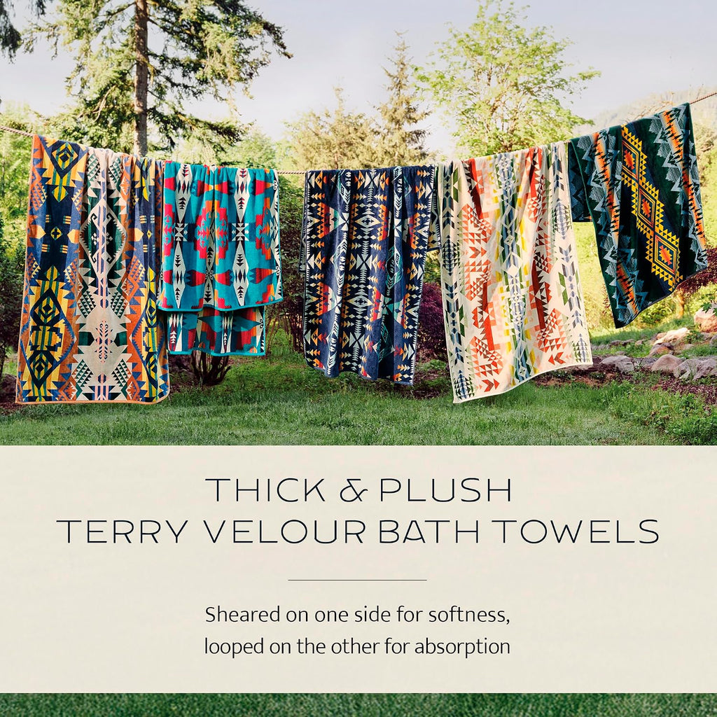 3 Piece Bath Towel Set, Bath, Hand, and Washcloth | Soft, Absorbent, Quick Dry, Fade Resistant, Canyonlands Desert Sky