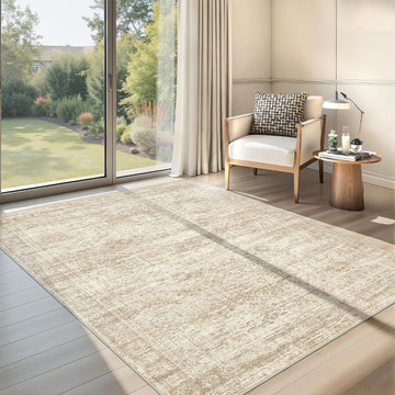 3x5 Rug,Washable Area Rug,Beige