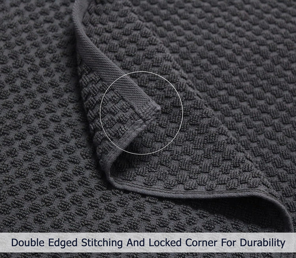 Euro Spa Waffle Weave Bath Sheets - Set of 2 Grey Towel Sheets | Pure 100% Ringspun Cotton Oversized Luxurious Towel