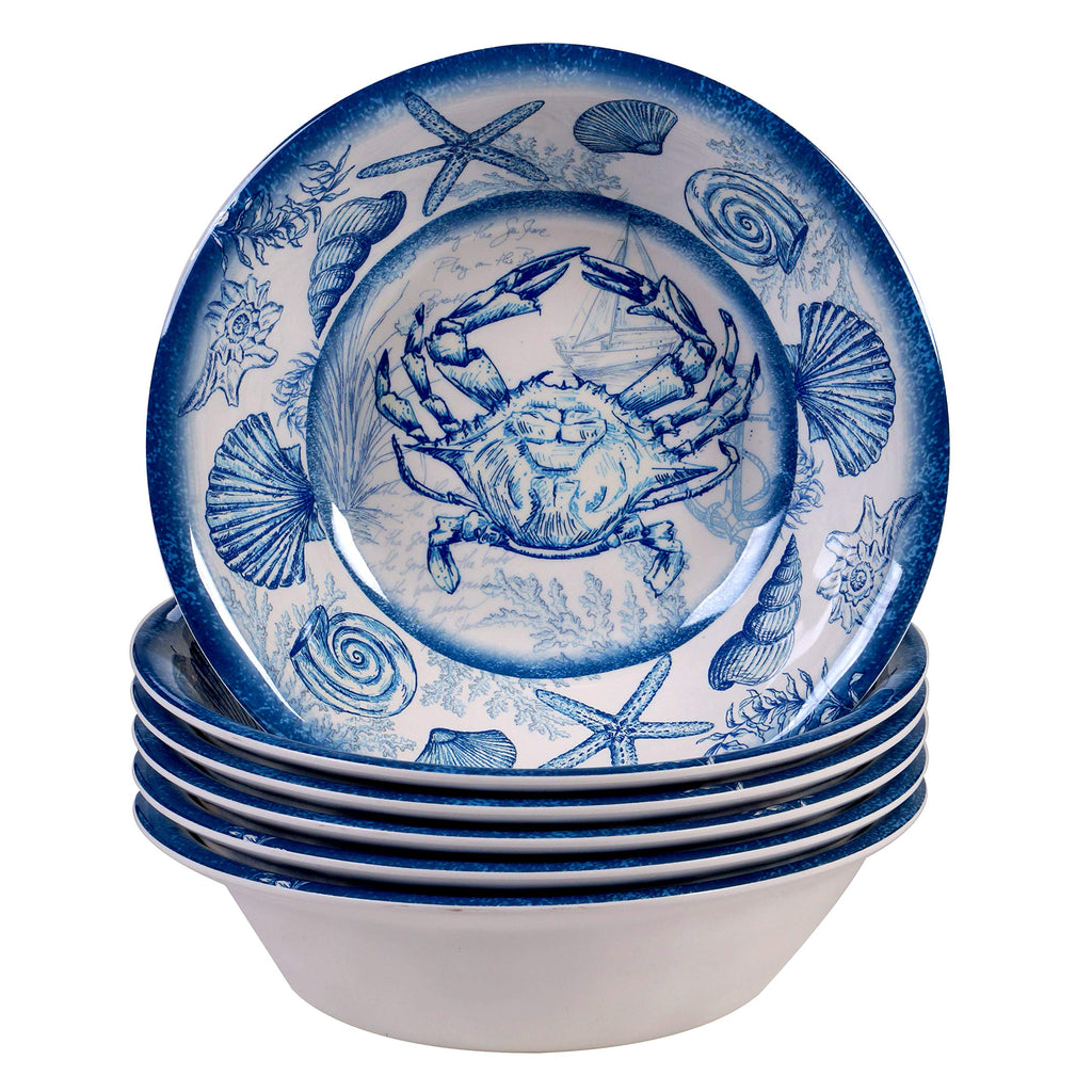 Oceanic 12 piece Melamine Dinnerware Set, Service for 4, Multi Colored