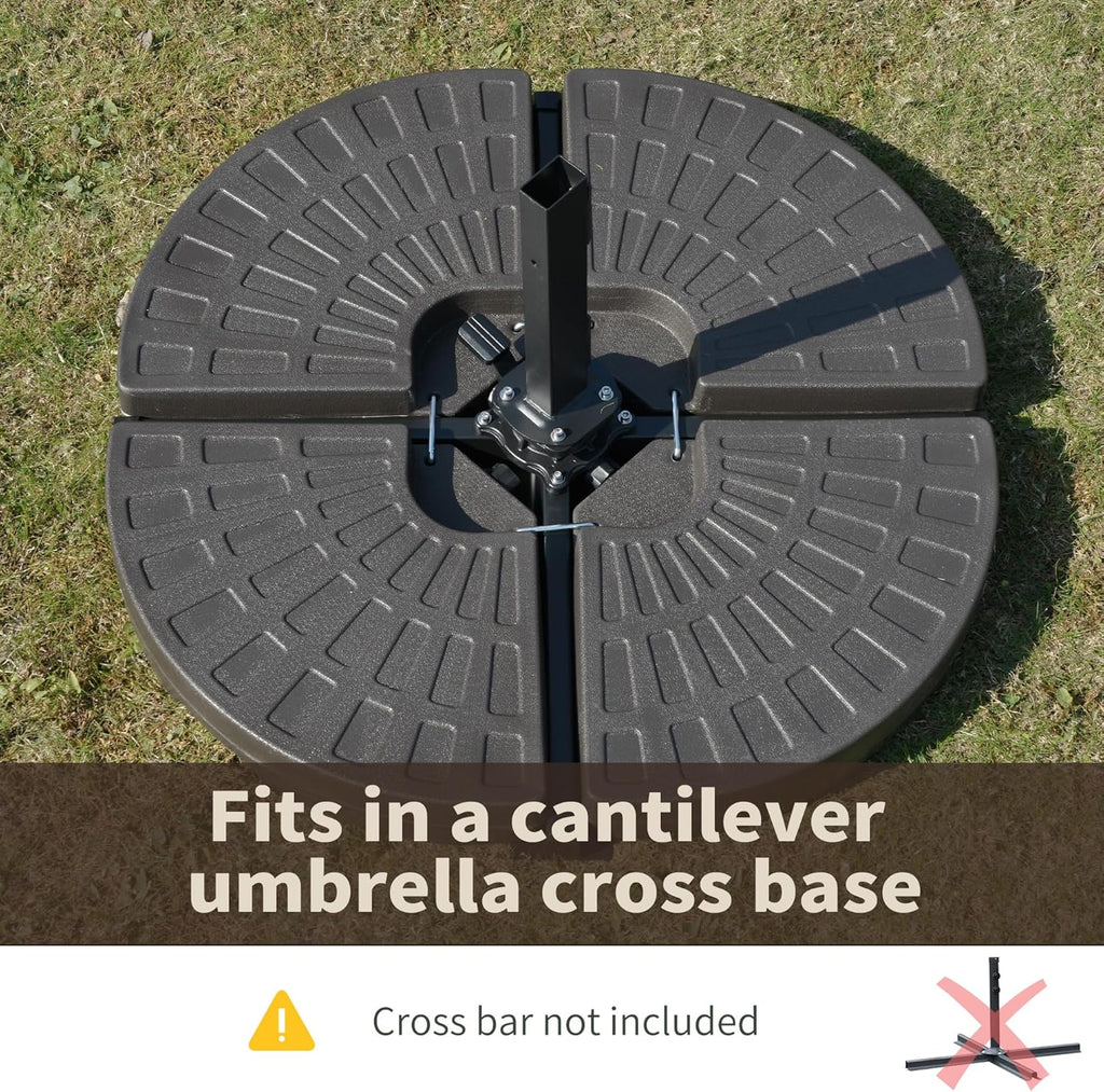 4 Pieces Cantilever Patio Umbrella Base, Fan Shaped Umbrella Weight w/Built-in Handles & Rugged Material