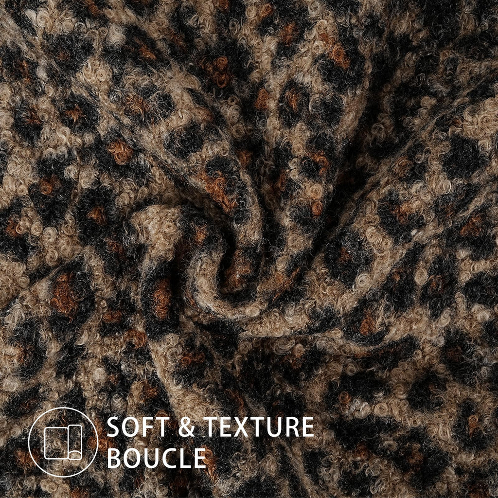 Cheetah Print Boucle Throw Pillow Covers 20x20 Inch
