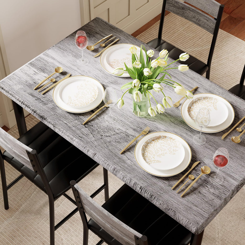 Dining Table Set for 4, Grey