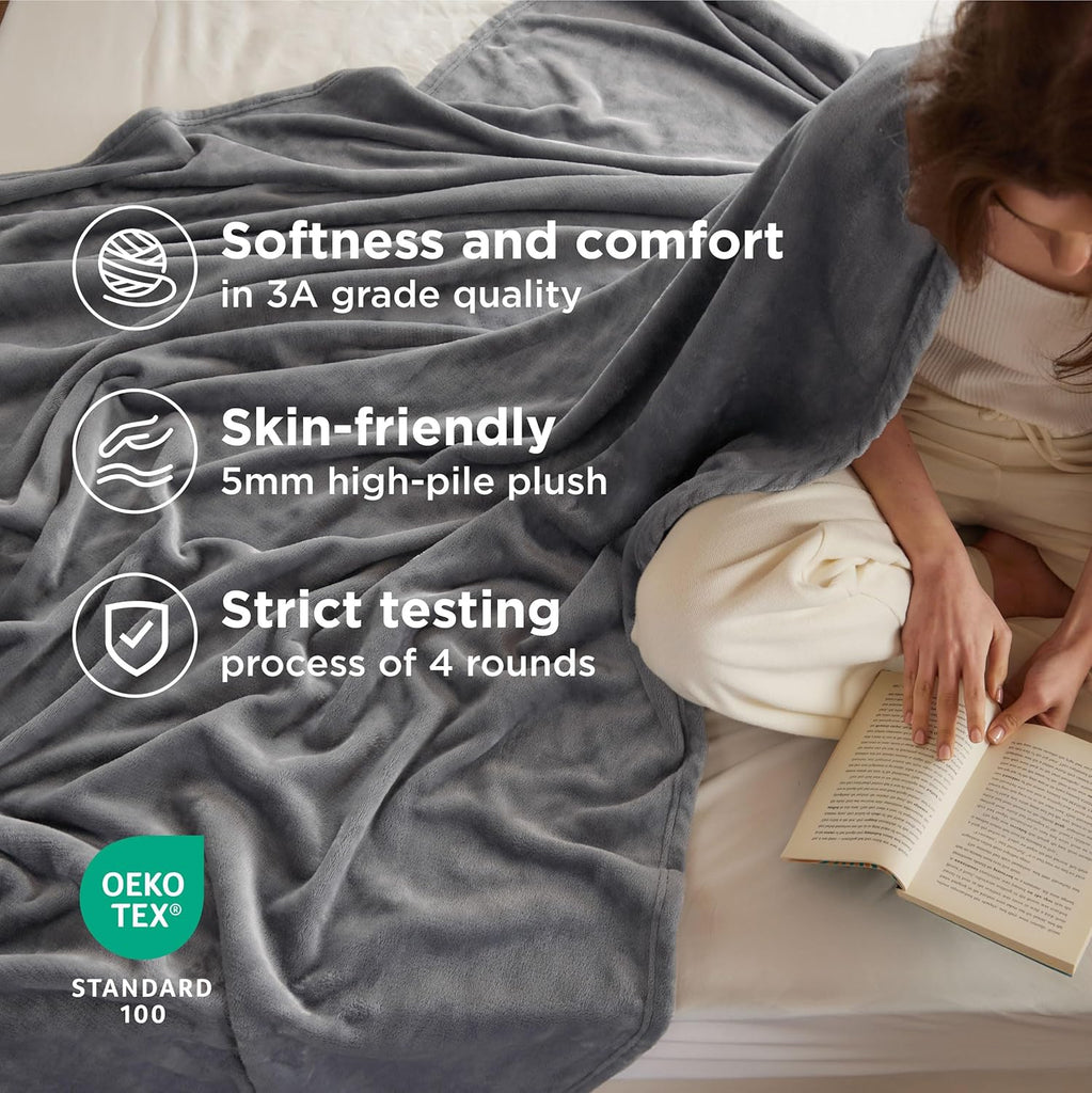 GentleSoft Fleece Throw Blanket, Couch, Travel, Camping, 50x60 inches