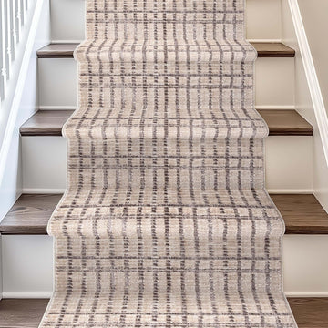 Custom Size Hallway Stair Runner - Nordlys Skog Ivory - 27 Inches Wide x 4 Feet Long Runner (27" x 4')