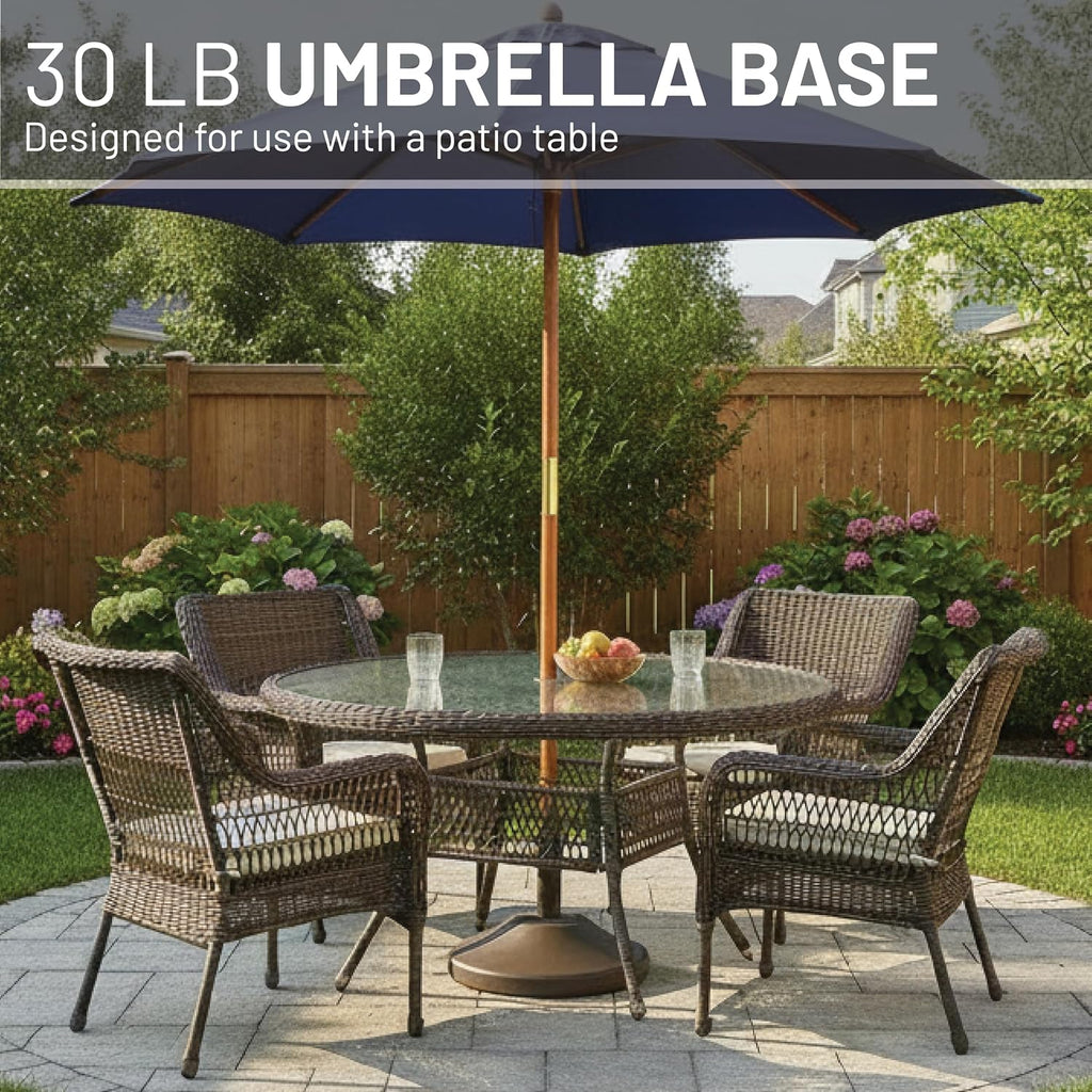 Fillable Round Umbrella Base - for Use with Patio Table - Heavy Duty Base- Made in the USA - QWDM