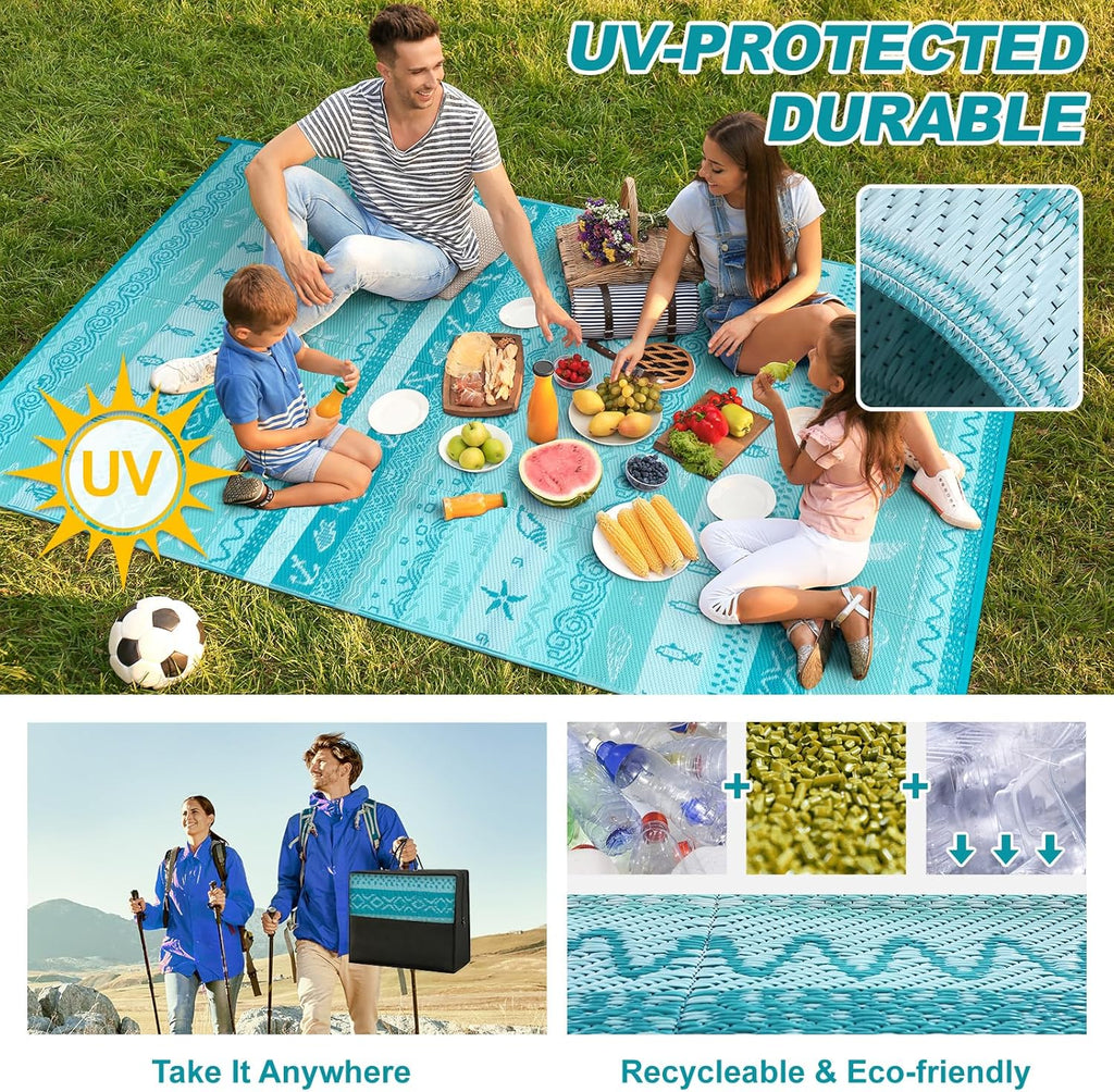 Outdoor Plastic Straw Rug, Waterproof Outdoor Rugs 9x12