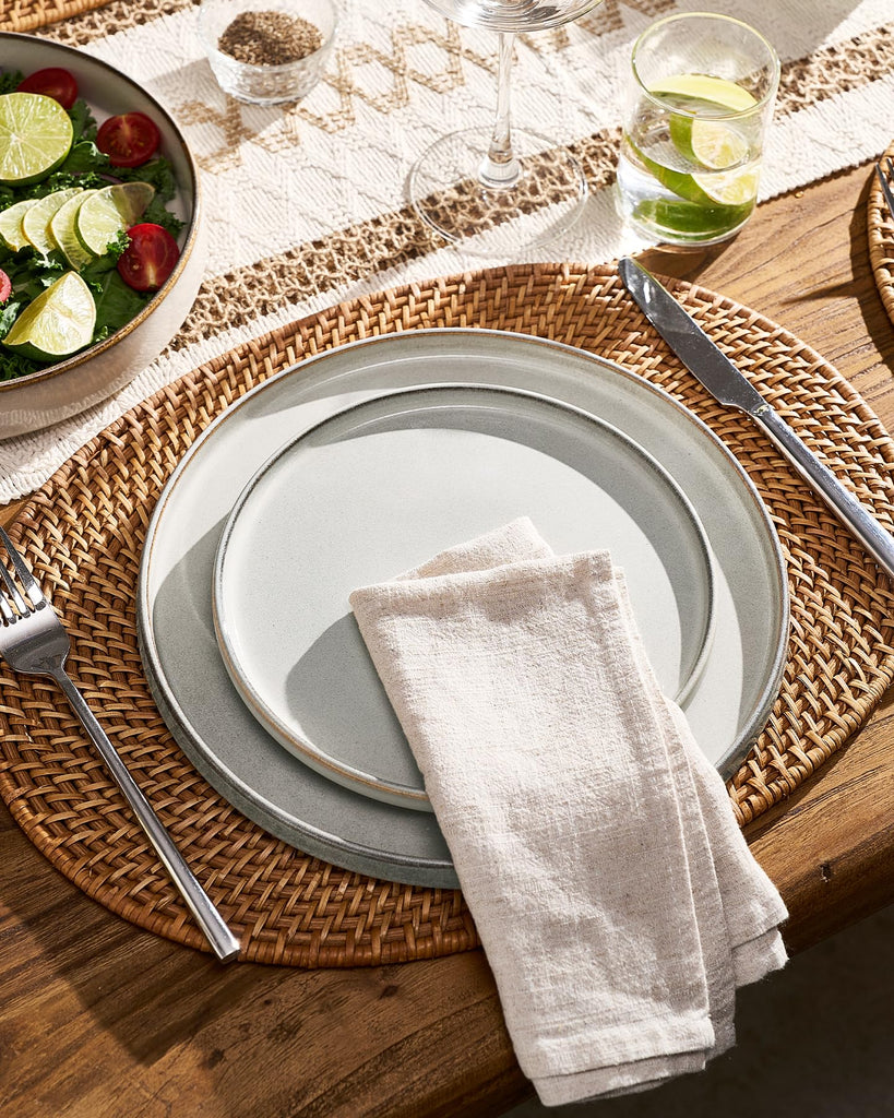 Annecy 12-Piece Stoneware Dinnerware Set, Grey White