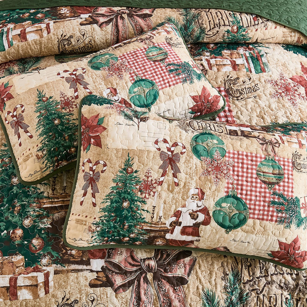 Queen Christmas Quilt, Collagecreation Xmas Tree Bedspread