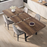 63-83" Extendable Dining Table, Industrial Rectangular Dining Room Table for 6-8 People, Expandable Kitchen Table