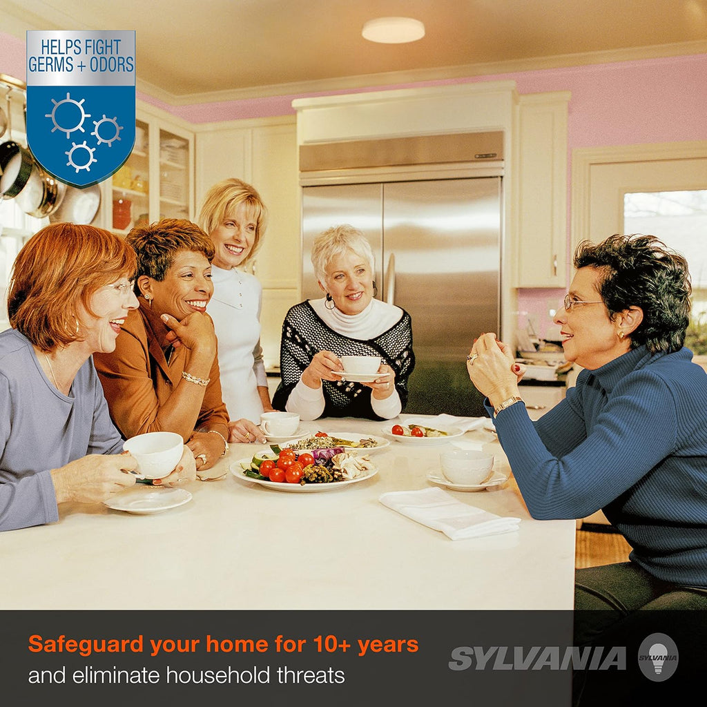 Sylvania 13" Flush Mount Light Fixture with LightSHIELD Technology, Germicidal, 18W=100W, 1260 Lumens, Dimmable