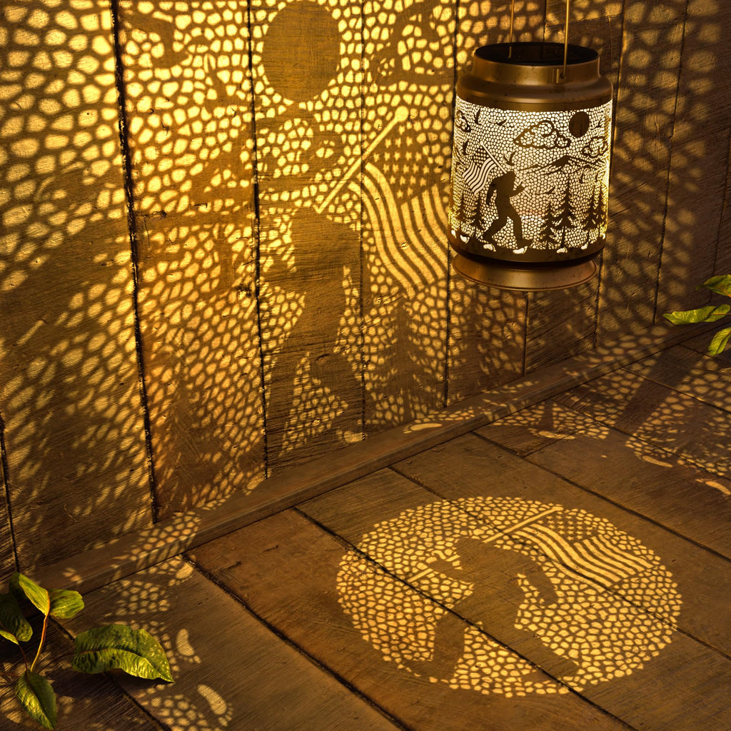Bigfoot Outdoor Garden Solar Lantern Sasquatch Decorative Hanging Decor
