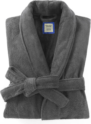 Men's Robe,Pure Cotton Robe for Men,Absorbent Bathrobe,Luxurious Terry Cloth Bathrobe with Shawl Collar