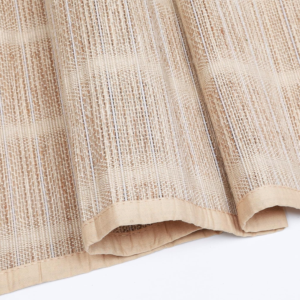Cordless Bamboo Roman Shades for Windows with Borders, Natural Woven Wood Shades with 6 Inches High Valance, Custom