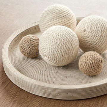 Decorative Table Tray Round Trays Home Decor Cement (11.8" Retro) | Farmhouse for Table Candle Organizer Living Room