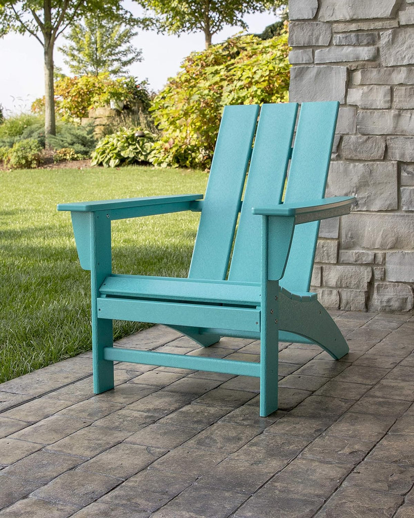 Modern Adirondack Chair - All-Weather Outdoor Lawn Adirondack Chairs - HDPE, Fade-Resistant & Durable Outdoor