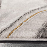 Craft Collection Area Rug - 9' x 12', Grey & Gold, Modern Abstract Design, Non-Shedding & Easy Care