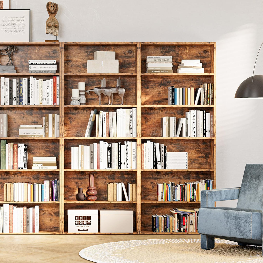 Industrial Bookshelves and Bookcases Floor Standing 6 Shelf Display Storage Shelves 70 in Tall Bookcase Home Decor