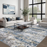 Area Rugs 9x12 for Living Room: Washable Rug Modern Abstract Neutral Soft Non-Slip Low-Pile Indoor L