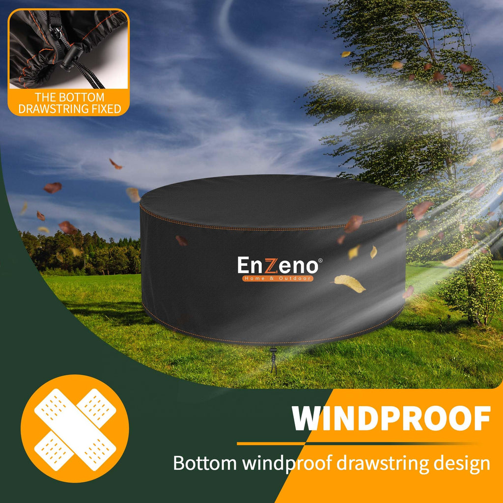 Fire Pit Cover Round 49x24inch, FirePit Table Cover Waterproof