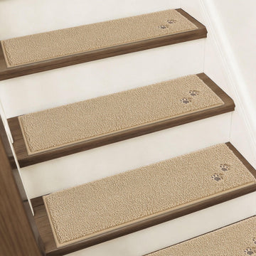 Non Slip for Wooden Steps 28" x 9", 4pcs, Warm Beige