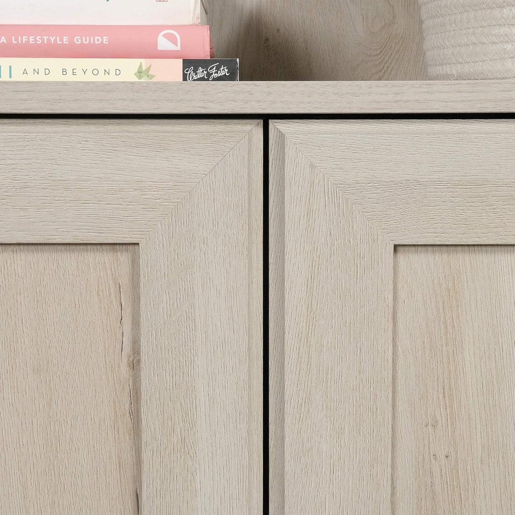 Miscellaneous Storage Bookcase with Doors, Adjustable Shelves, 5 Shelf Bookcase - Chalked Chestnut Finish