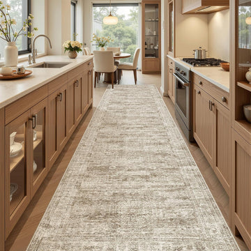 Hallway Runner Rug Non-Slip Runners Brown