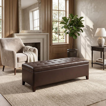 Ottoman with Storage, 51 Inch Large Ottomans Storage Bench