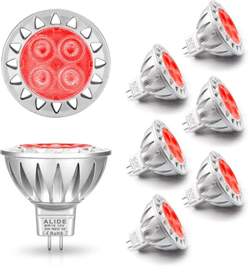 Red MR16 GU5.3 Led Bulbs 12V Low Voltage 5W for Christmas Holiday | 20W 35W 50W Equivalent,Red Bulb Spotlights for