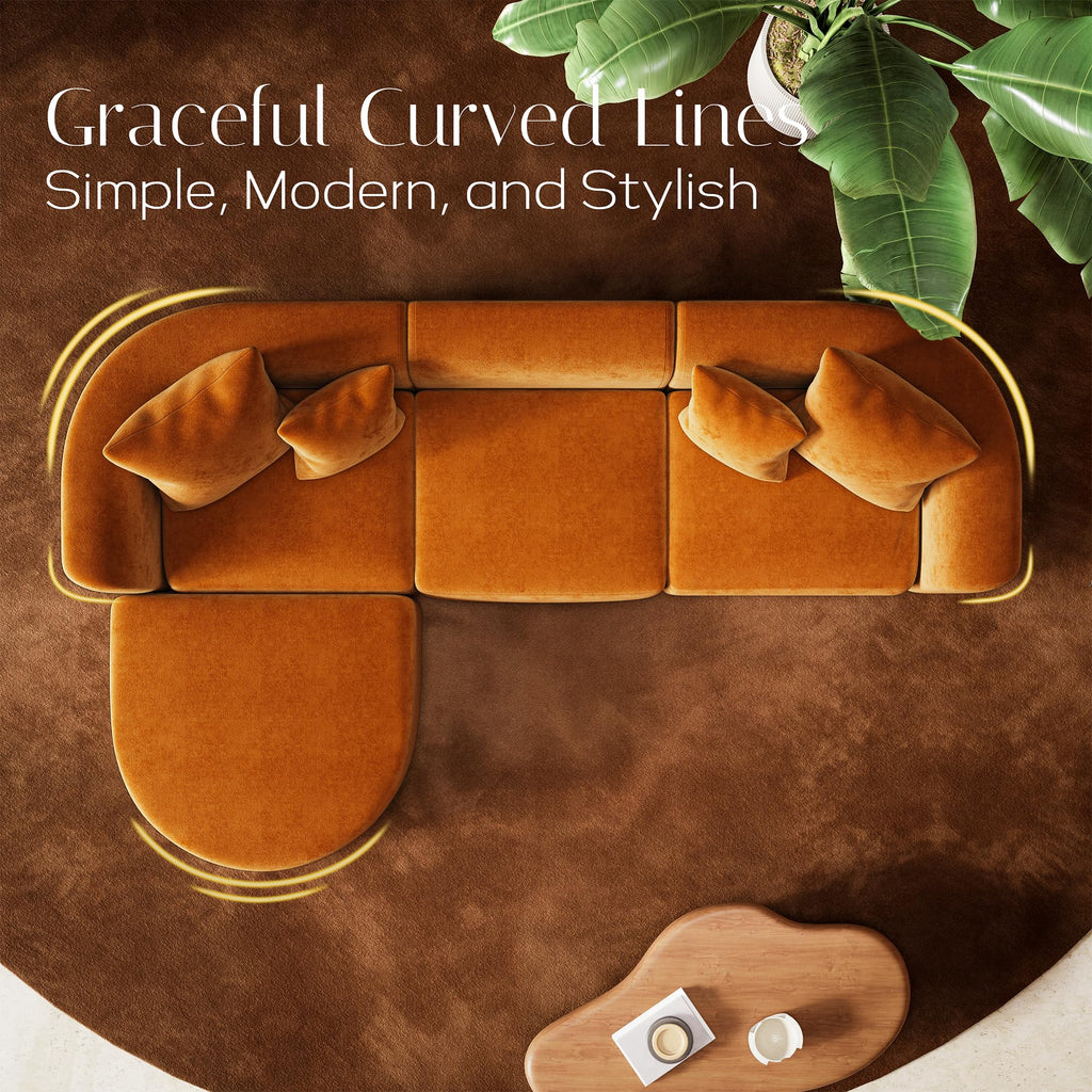 116" Modern Curved Sectional Modular Oversized Couches