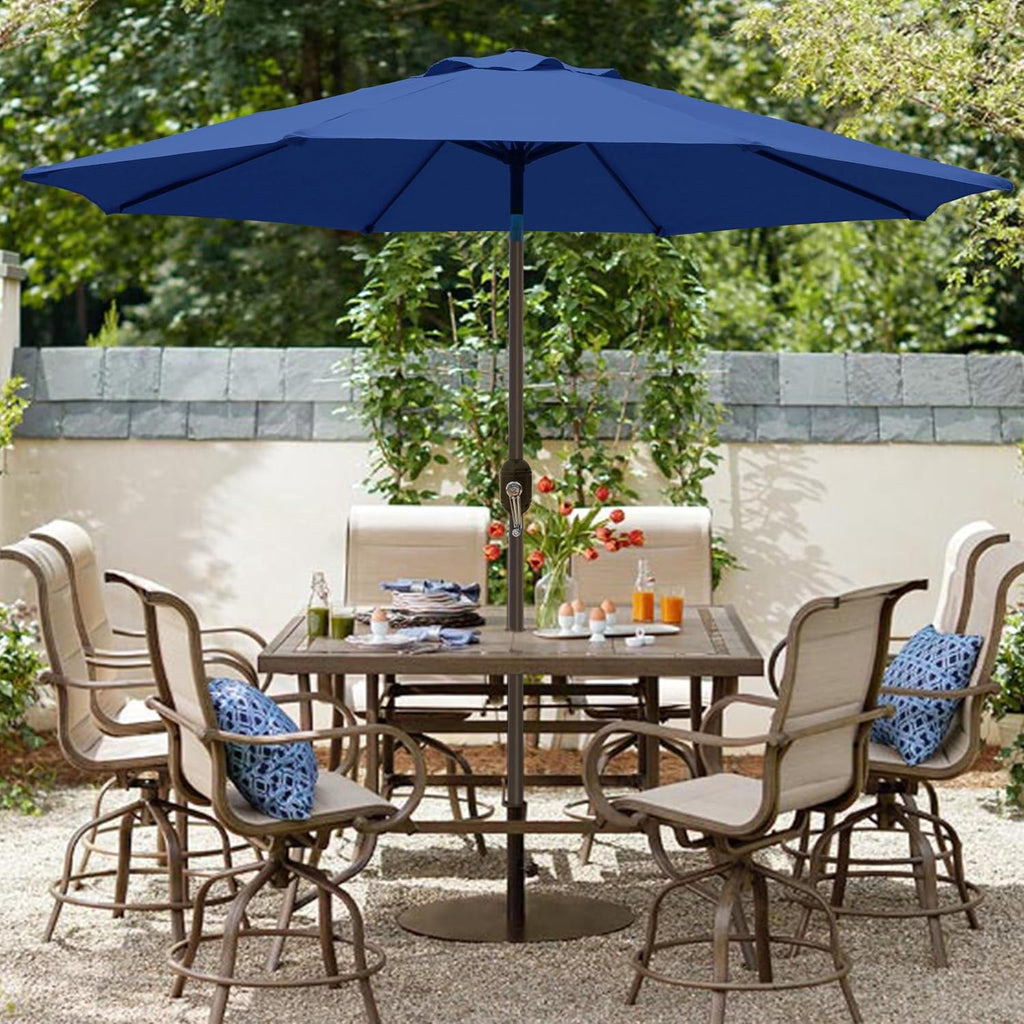 9' Outdoor Patio Umbrella, Outdoor Table Umbrella, Yard Umbrella, Market Umbrella with 8 Sturdy Ribs - Navy Blue