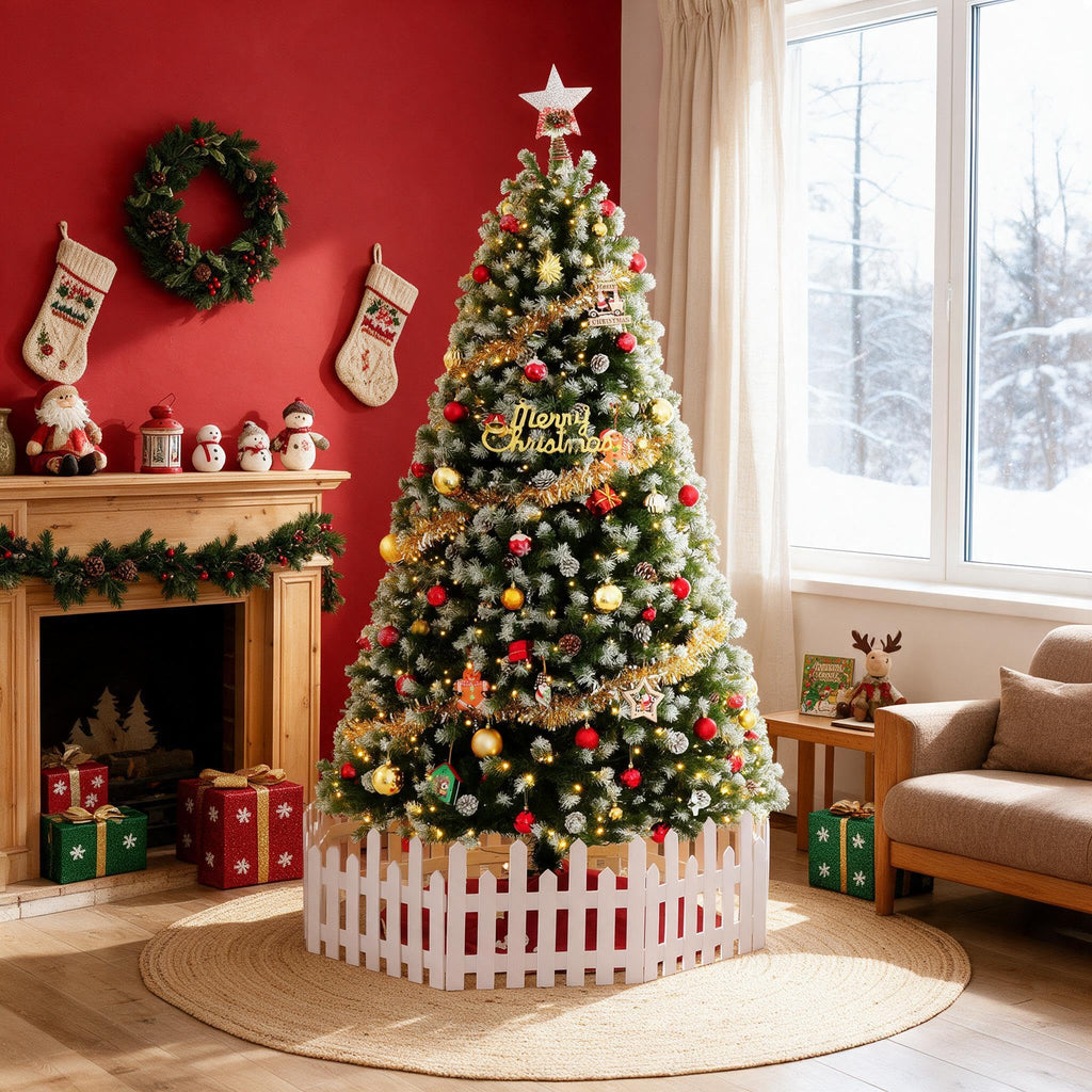Prelit Christmas Tree 6ft with Partially Flocked Branches