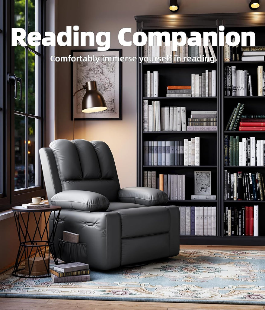 Recliner Chairs, Classic Manual Leather Recliner