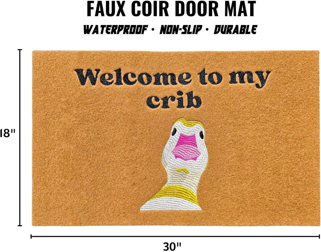 "Welcome to My Crib" Doormat, 18 x 30 Inch Funny Goose Door Mat