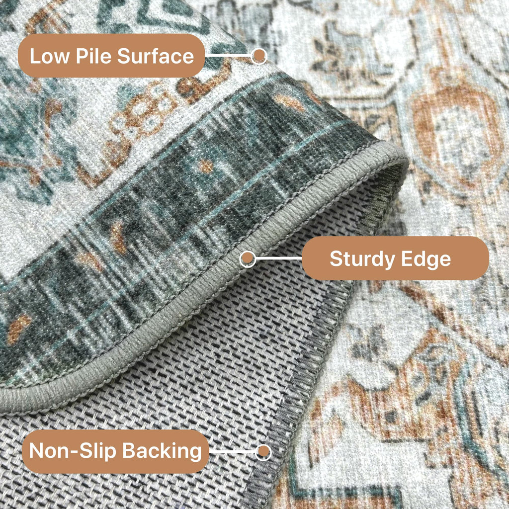 7'6"x9'6" Washable Area Rugs, Non Slip